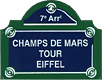 Paris Street Sign, Champs De Mars Tour Eiffel, 4x3