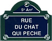 Paris Street Sign, Rue Du Chat Qui Peche, 4x3