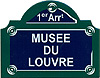 Paris Street Sign, Musee Du Louvre, 4x3