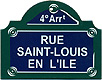 Paris Street Sign, Rue Saint-Louis en Lile, 4x3