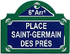 Paris Street Sign, Place Saint-Germain des Pres, 4x3