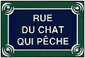 Paris Street Sign Replica, Rue Du Chat Qui Peche, 6x4