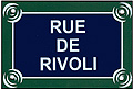 Paris Street Sign Replica, Rue De Rivoli, 6x4