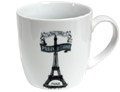 B&W Eiffel Tower Mug, Set of 4 in a Hat Box