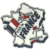 Map of France w/ Flag - Magnet