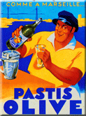 French Metal Magnet - PASTIS OLIVE