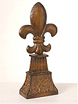 Brass Fleur de Lis Finial, 16-3/4H