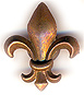 Fleur de Lis Magnet, Red Brass