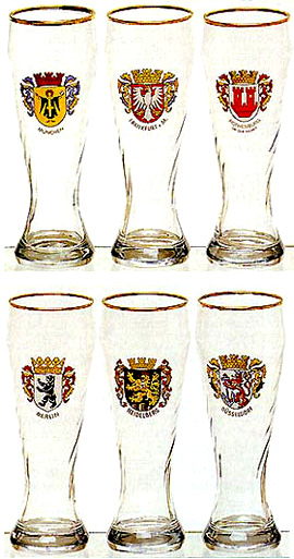 Famous German City Glass Set, 9H