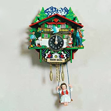 Cuckoo Clock Heidi Haus, Girl w/ Swing, 9H