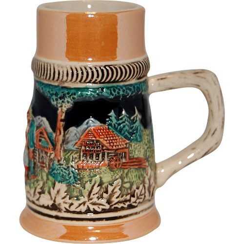 Miniature Beer Stein - German Couple and Clock