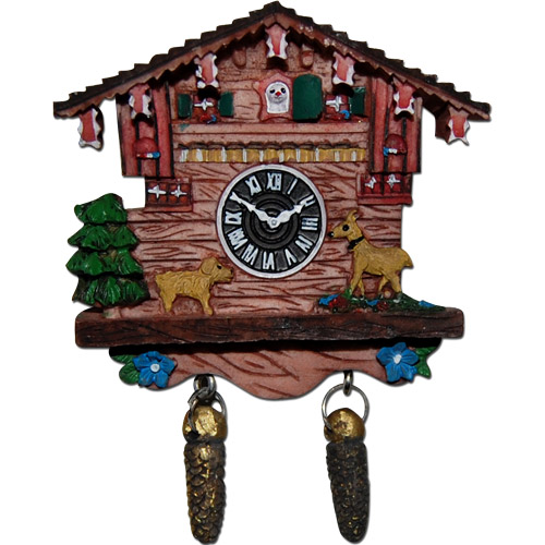 Cuckoo Clock with Dogs Fridge Magnet