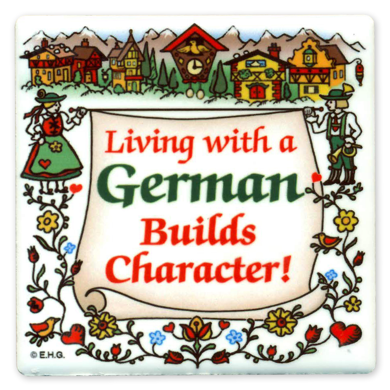 Living With A German Magnet, 4x4 Ceramic Tile