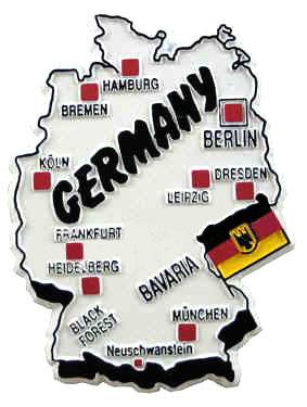 Germany Country Map - Refrigerator Magnet