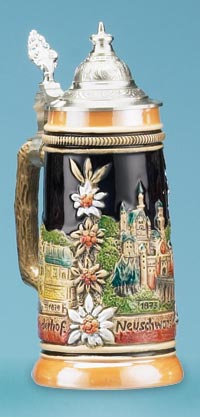 Neuschwanstein Beer Stein, 8-3/4H