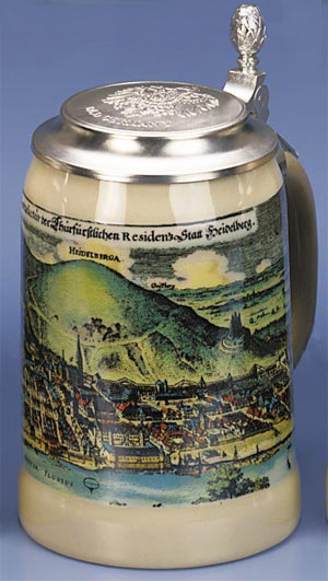 Heidelberg Beer Stein, 6-1/2H