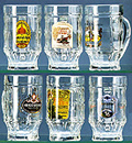 Classic Glass Mug Set of German Brewery Labels, 6-1/4H