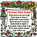 German Haus Rules Magnet, 4x4 Ceramic Tile