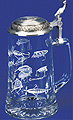 Glass Beer Stein with Pewter Lid - Fishing Lures, 7-1/4H