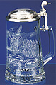 Glass Beer Stein with Pewter Lid - Mallard, 7-1/4H