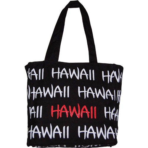 Hawaii Souvenir Canvas Tote Bag - Black, 9H