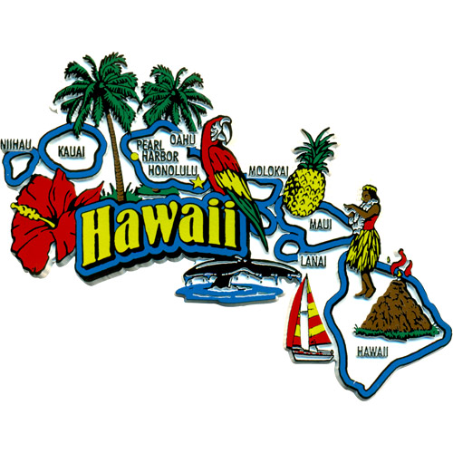 Hawaii State - Refrigerator Magnet