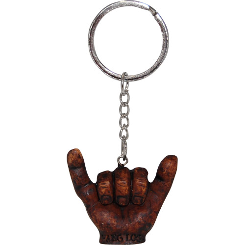 Hang Loose Hapa Wood Keychain