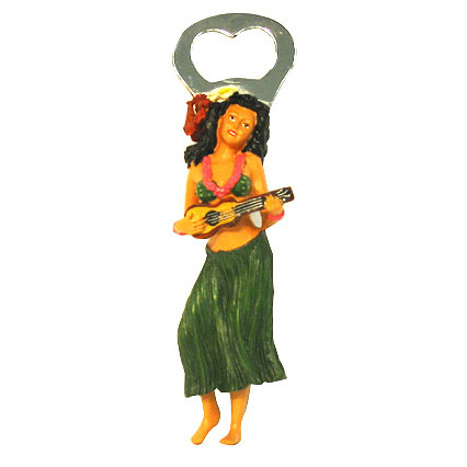 Hula Girl with Ukulele Bottle Opener