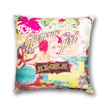 Aloha Throw Pillow - Aloha Glamour Gal Art, 20x20