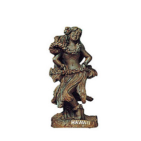 Hapa Wood Ancient Hawaiian Tiki - Hula Girl Dancing Tiki, 7H