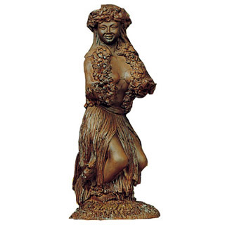 Hapa Wood Hawaiian Tikis - Hula Girl, 11H