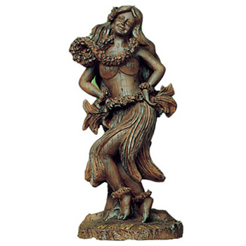 Hapa Wood Ancient Tikis - Hula Girl Dancing Tiki, 11H