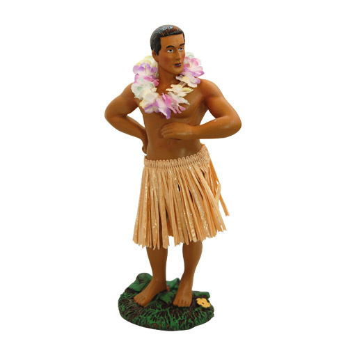 Hawaiian Man Dancing Hula Dashboard Doll, 7H