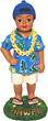 Hawaiian Boy in Aloha Shirt Figurine Doll - 4.25 H