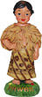 Hawaiian Boy with Leaf Cape Figurine Doll - 4.25 H