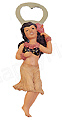 Hula Girl (Mid-Length Natural Color Skirt) Bottle Opener