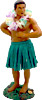 Hawaiian Man Dancing Hula Dashboard Doll, 7H