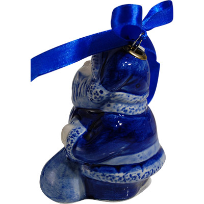 Deflt Blue Santa Christmas Ornament, 3.25H, photo-1