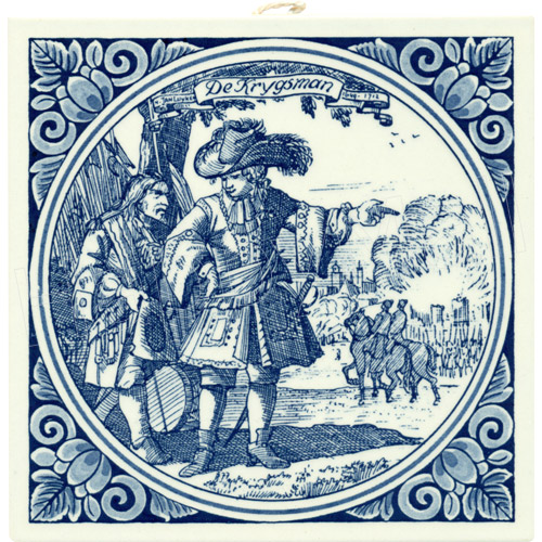 Krygsman / Warrior, Dutch Delft Tile 6