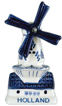 3H Holland Windmill Delft Blue, Fridge Magnet
