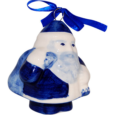 Deflt Blue Santa Christmas Ornament, 3.5H