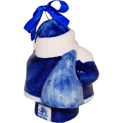 Deflt Blue Santa Christmas Ornament, 3.5H, photo-1