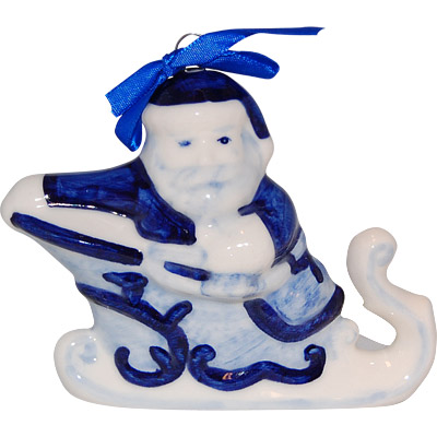 Deflt Blue Santa Christmas Ornament, 5L