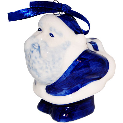 Deflt Blue Santa Christmas Ornament, 3.5H