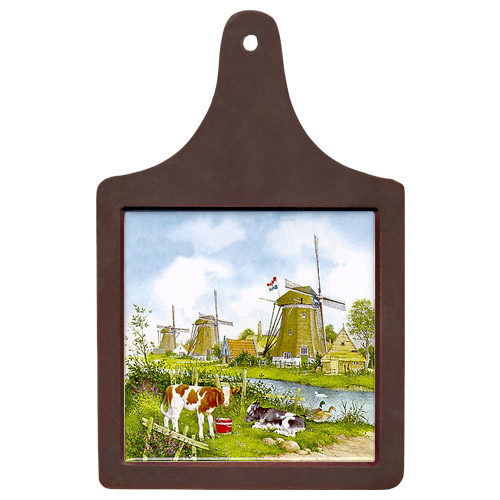 Cheeseboard w/ Color Tile - Three Windmills