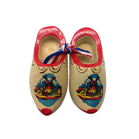 Miniature Wooden Dutch Clogs, Traditional Style - 3.25L