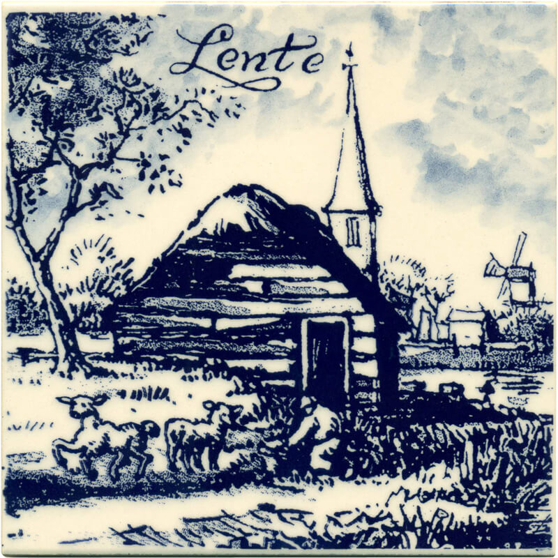 6 Dutch Tile - Lente Scene
