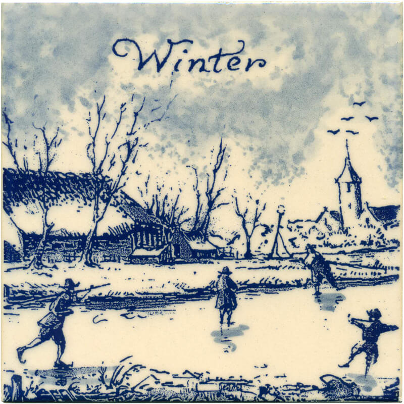 6 Dutch Tile - Winter Scene