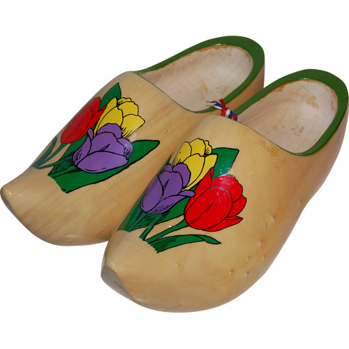 Tulips Wooden Clog Shoes, Adult Size 10