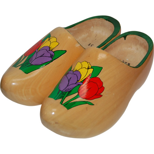 Tulips Wooden Clog Shoes, Adult Size 13